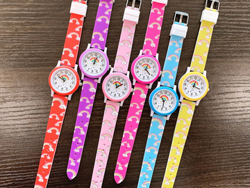 Buy Now: 36Pcs Rainbow Cloud Printed Cartoon Kids Quartz Watches