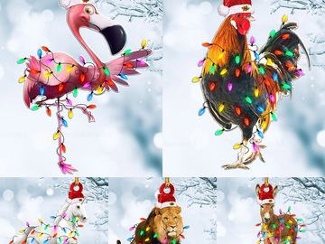 Comprar ahora: 100pcs Acrylic Animal Pendant Festive Christmas Ornament