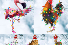 Comprar ahora: 100pcs Acrylic Animal Pendant Festive Christmas Ornament