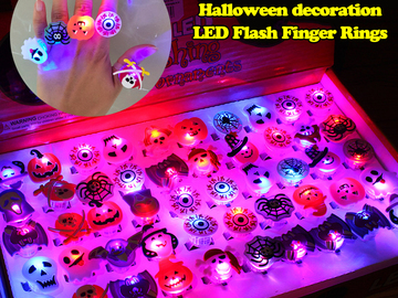 Comprar ahora: 200X Halloween Luminous Rings LED Flash Finger Rings 