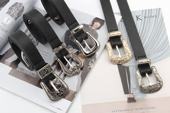 Comprar ahora: 50pcs retro style thin belt Joker belt fashion carved belt