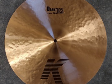 Selling with online payment: Zildjian K 17" Dark Thin Crash Cymbal