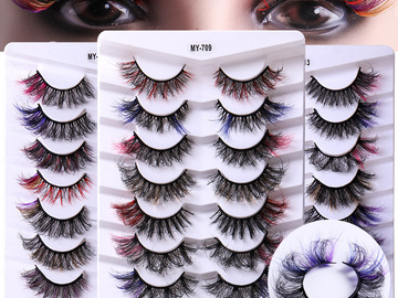 Comprar ahora: 210pairs/420pcs color mink hair false eyelashes
