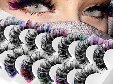 Buy Now: 210pairs/420pcs high imitation mink fur color false eyelashes 