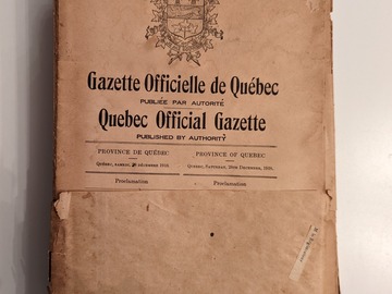 Vendre un article: Journaux la gazette entre 1918-1931