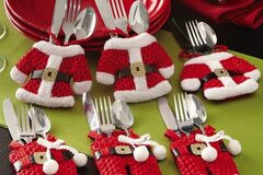 Buy Now: 100sets Christmas table decoration Cutlery Bag clothes pants
