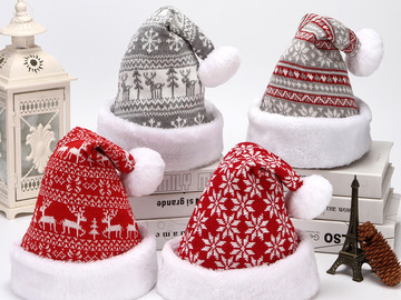 Comprar ahora: 20pcs snowflake fawn knitted Christmas hat adult hat decoration