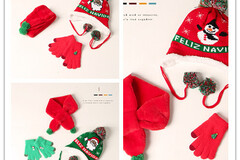 Comprar ahora: 10sets/30pcs Christmas Fawn Children Hat Scarf Gloves combination