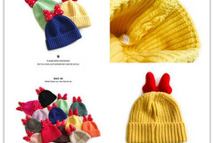 Buy Now: 20pcs cute knitted hat bow cartoon hoodie