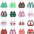 Comprar ahora: 80 Pairs Christmas Faux Leather Drop Dangle Earrings 