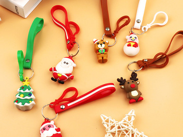 Buy Now: 100pcs cartoon 3D stereo keychain pendant Christmas keychain