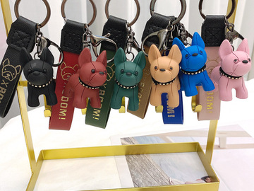 Buy Now: 50pcs ins hot stamping dog dog dog car keychain female pendant
