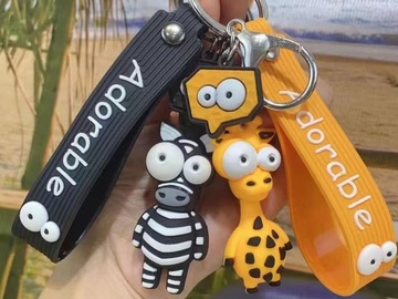 Buy Now: 30pcs funny eye stereo big-eyed zebra giraffe keychain