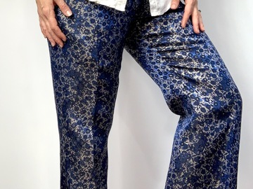 Selling: Gold Lamé Floral Print Trousers