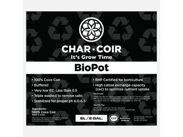  : Char Coir Bio Pot 2.1 Gallon (8L) Block