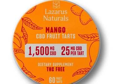  : Lazarus Naturals, Mango CBD Fruit Tarts, Isolate THC-Free, 60ct, 