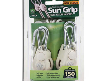  : Sun Grip Push Button Light Hanger 1/8 in White -1/Pair