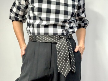 Selling: Puff Sleeve Gingham Blouse