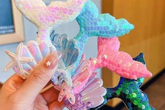 Buy Now: 100pcs cartoon mermaid tail hairpin sequined hair accessories