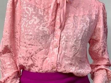 Selling: Pink On Pink Silk Blouse w Subtle Western Vibe