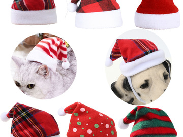 Comprar ahora: 100pcs pet Christmas hat cat hat dog striped headdress dress