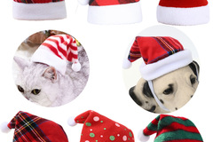 Buy Now: 100pcs pet Christmas hat cat hat dog striped headdress dress