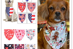 Buy Now: 60pcs Christmas pet saliva towel triangle dog scarf cat scarf