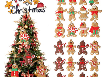 Buy Now: 60 Pieces/ 5 Sets Ginger Man Pendant Christmas Tree Ornaments