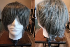 Selling with online payment: Fluffy short grey-green wig