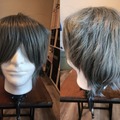 Selling with online payment: Fluffy short grey-green wig