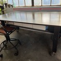 For Sale: Industrial work tables - wood & steel