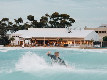 Book a table: URBNSURF Melbourne | Crystal clear, two hectare surfing lagoon