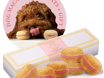 Selling: Strawberry Dog Macarons - Count 6