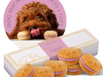 Selling: Raspberry Dog Macarons - Count 6