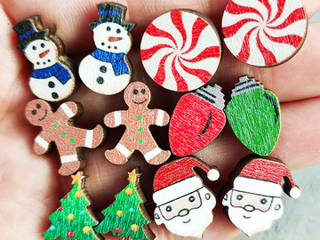Comprar ahora: 40 Pairs of Wooden Christmas Santa Snowman Mixed Earrings