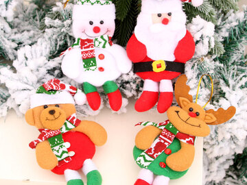 Comprar ahora: 100pcs Christmas fabric pendant doll Christmas tree pendant