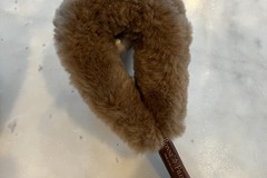 Selling: Luxe Shearling Fur Grip Leash Accessory - Camel