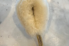 Selling: Luxe Shearling Fur Grip Leash Accessory - Cream