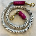 Selling: Luxe Rope Leash for Dogs - Silver Gray with Fuchsia Sleeve
