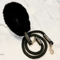 Selling: Bundle Shearling Fur Grip Rope Leash (Black grip + leash)