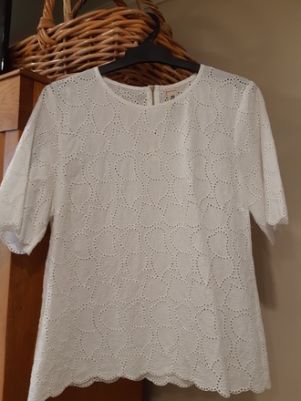 White cotton top Kate Sylvester Reloved