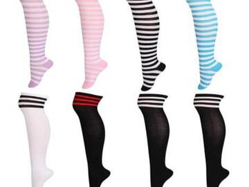 Comprar ahora: 40 pairs of long high socks striped knee-high leg warm socks