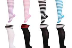 Buy Now: 40 pairs of long high socks striped knee-high leg warm socks
