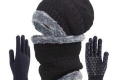 Buy Now: 5 Set /20pcs winter knitted hat scarf touch screen glove set