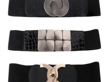Comprar ahora: 9pcs women's retro wide elastic elastic metal buckle belt, XL