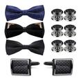 Buy Now: 33pcs men's carbon fiber cufflinks tuxedo bow tie shirt nail