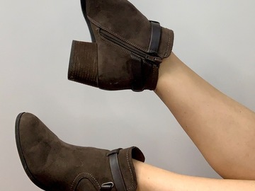 Selling: Chunky Heel Leather Booties