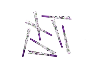  : Purple Flower Pre Rolled Cones Rolling Paper 8 Packs