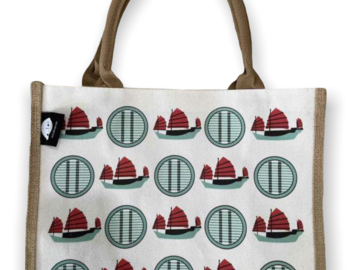  : ‘Tseung Kwan O’ Junk/Dim Sum print Jute Bag