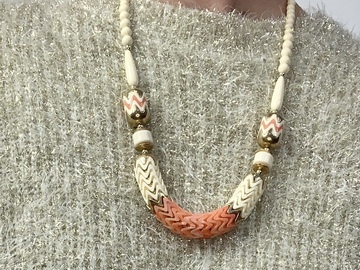 Selling: Faux Shell Beaded Rope Necklace 